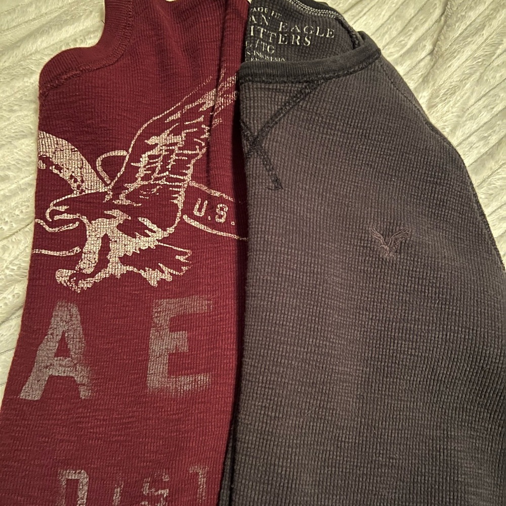 2-American Eagle Long Sleeved Shirts XL